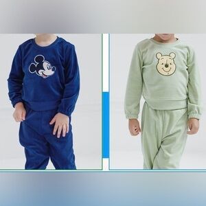 Disney Lightweight Ribbed Velour Sweatshirt & Jogger Pants Outfit 2 Sets Size 2T